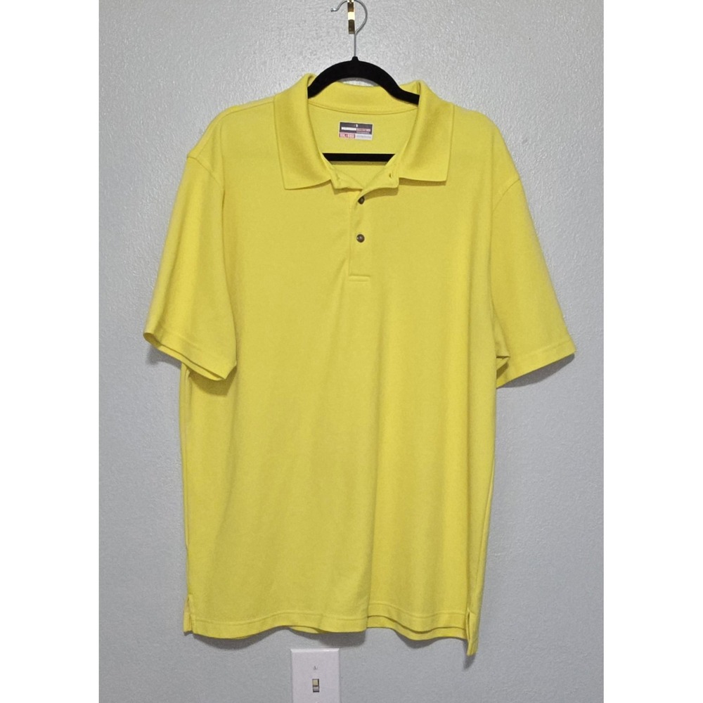 Grand Slam Men's Performance Golf Polo Shirt Size XXL Short Sleeve Yellow Preppy